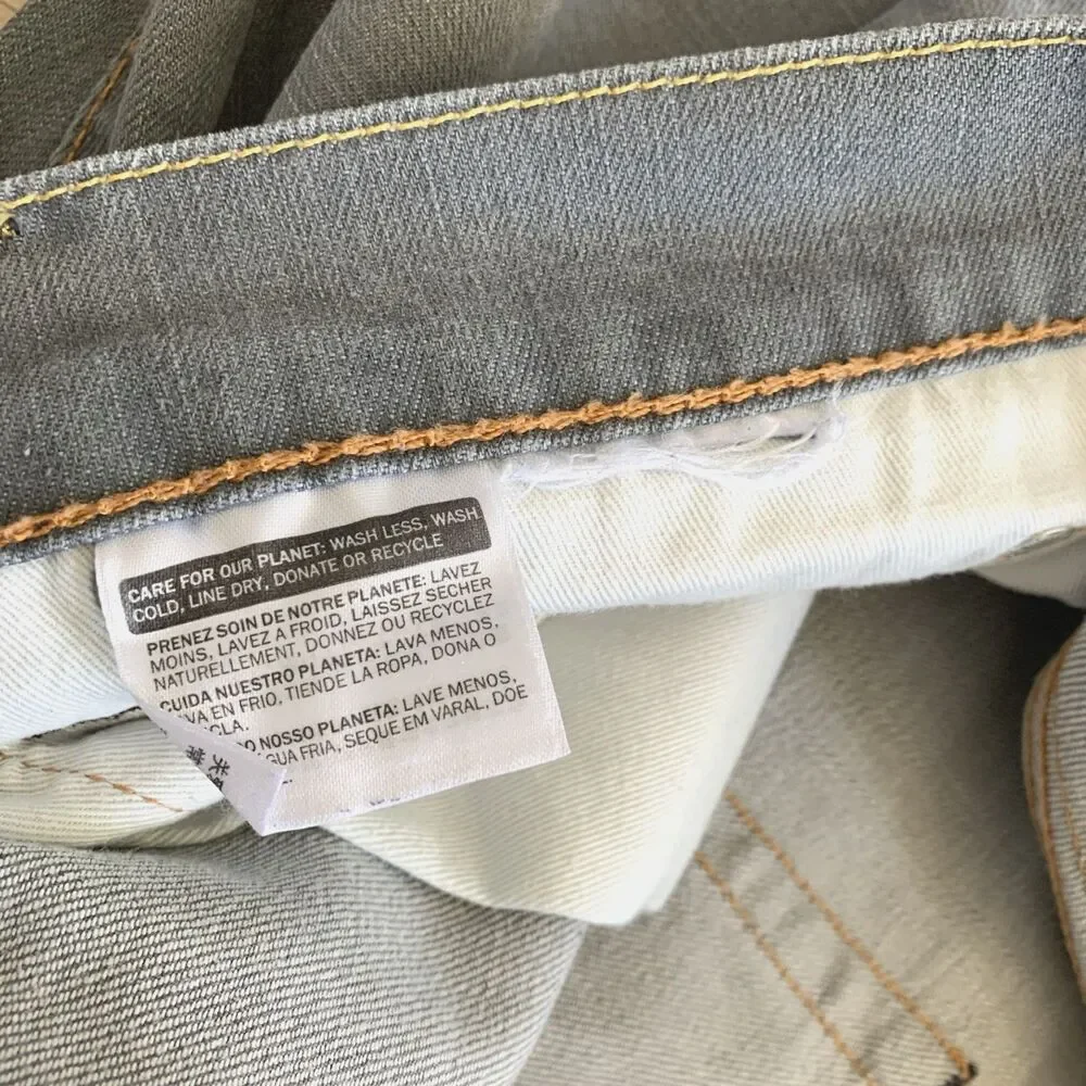 Levi's 504 Gray Straight Leg Denim Jeans Mens Size  34x32